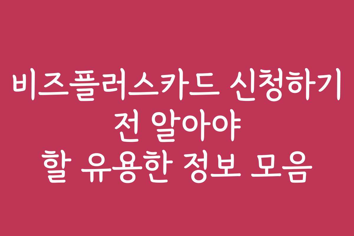 비즈플러스카드 신청하기 전 알아야 할 유용한 정보 모음