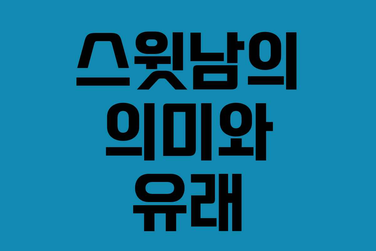 스윗남의 의미와 유래