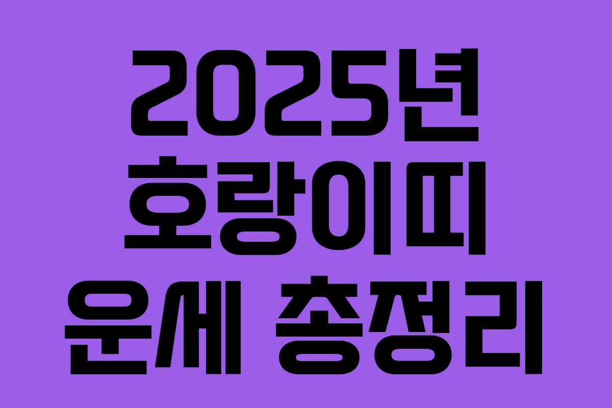 2025년 호랑이띠 운세 총정리