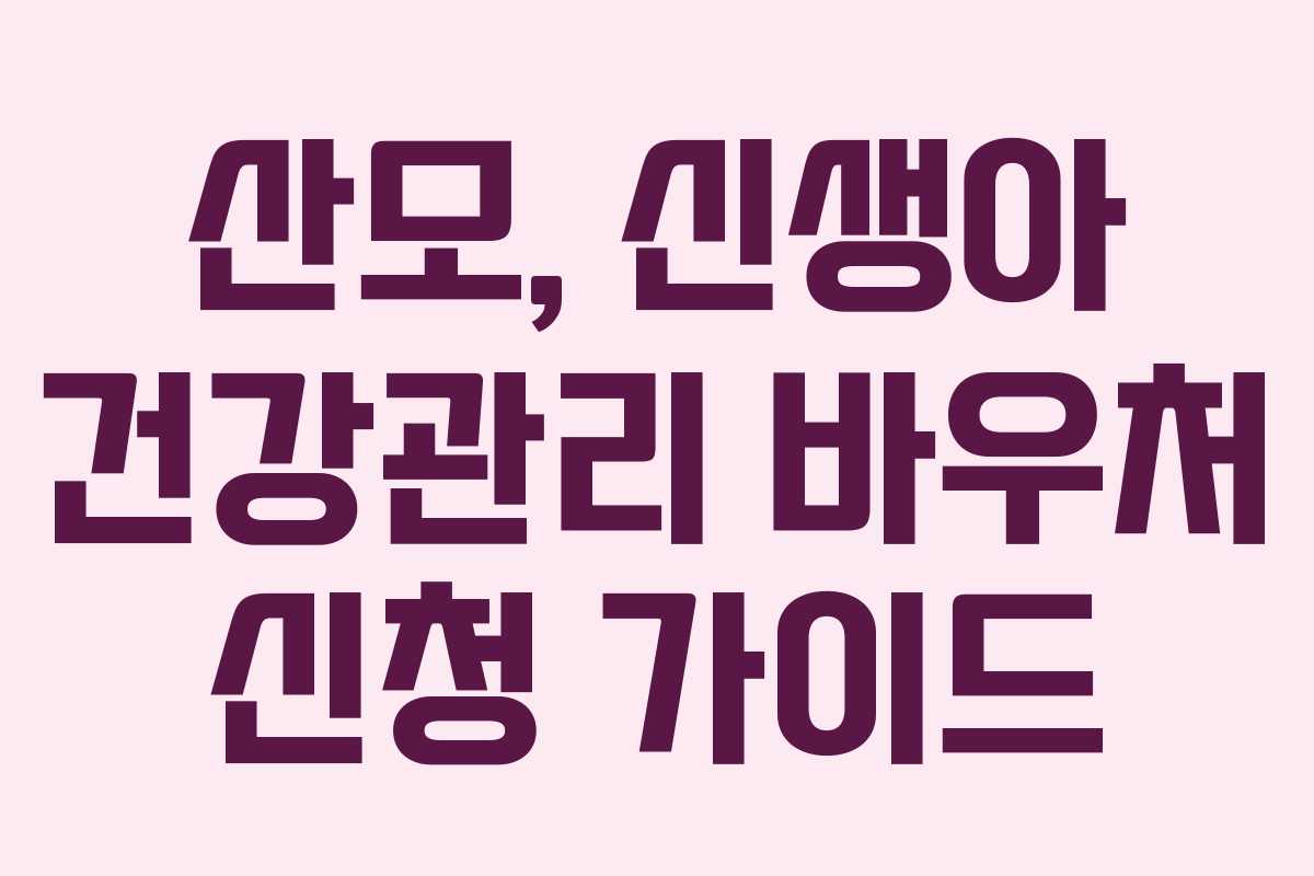 산모, 신생아 건강관리 바우처 신청 가이드