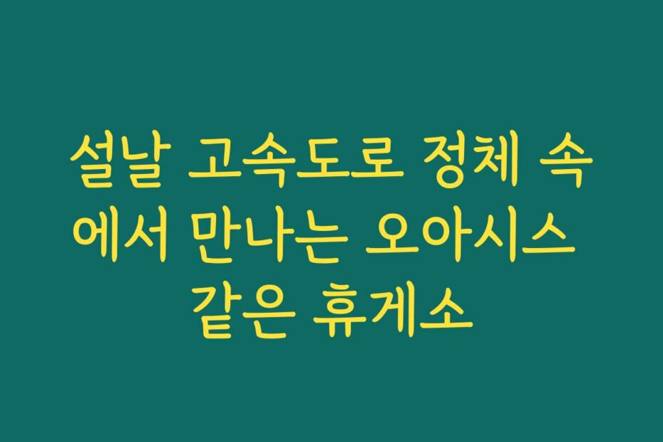 설날 고속도로 정체 속에서 만나는 오아시스 같은 휴게소