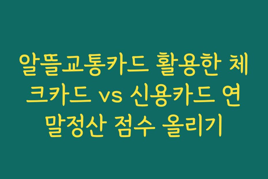 알뜰교통카드 활용한 체크카드 vs 신용카드 연말정산 점수 올리기