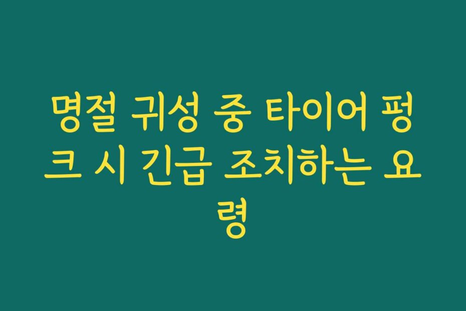 명절 귀성 중 타이어 펑크 시 긴급 조치하는 요령