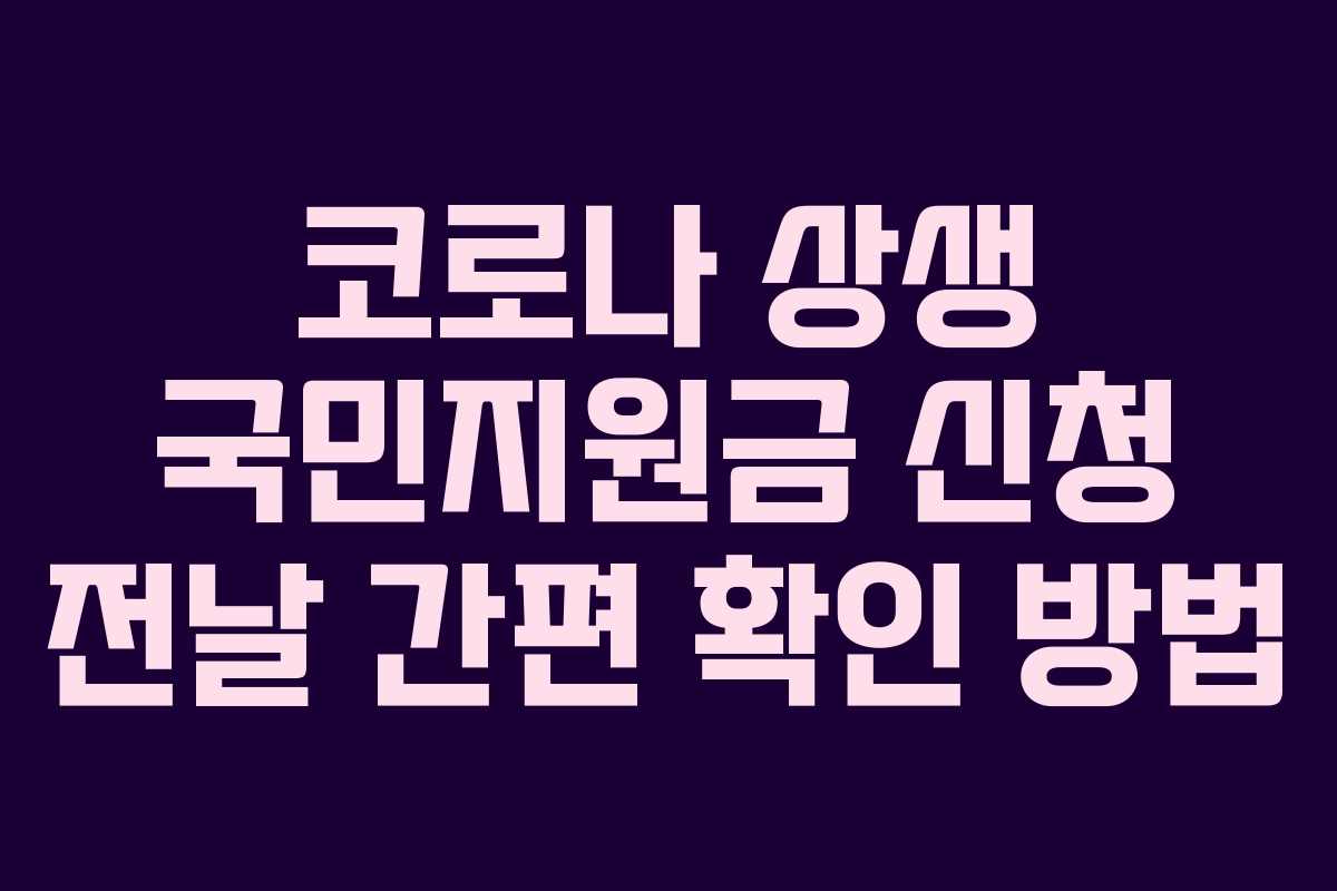 코로나 상생 국민지원금 신청 전날 간편 확인 방법