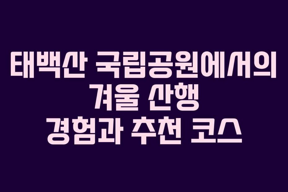 태백산 국립공원에서의 겨울 산행 경험과 추천 코스