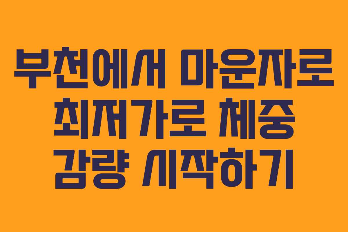 부천에서 마운자로 최저가로 체중 감량 시작하기
