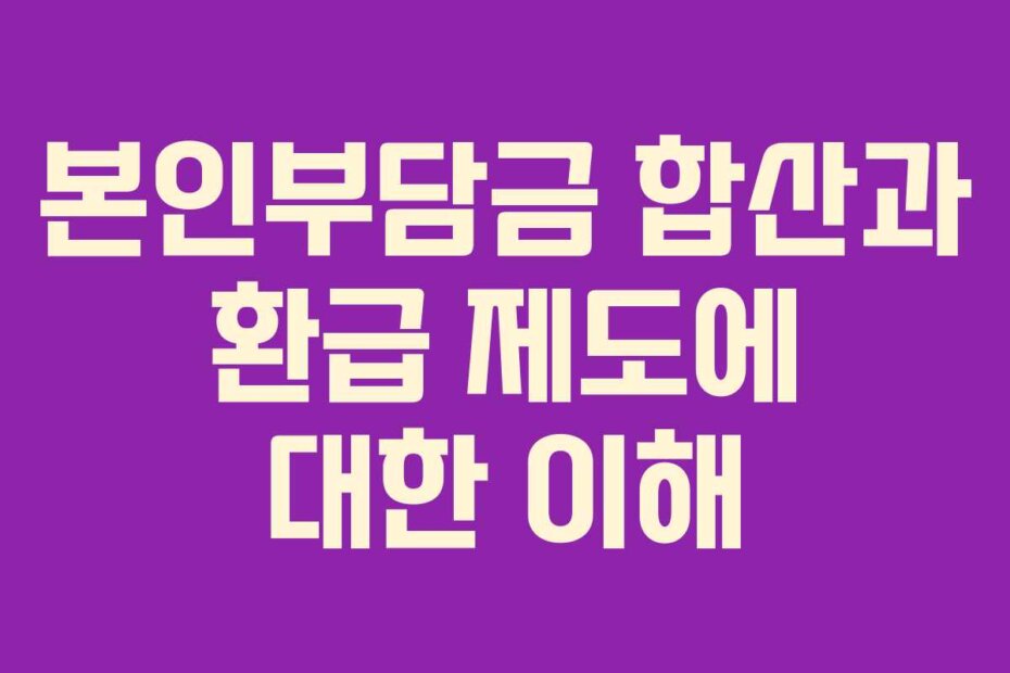 본인부담금 합산과 환급 제도에 대한 이해