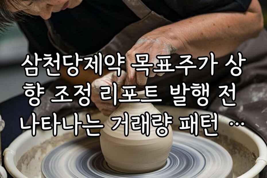 삼천당제약 목표주가 상향 조정 리포트 발행 전 나타나는 거래량 패턴 분석 사례