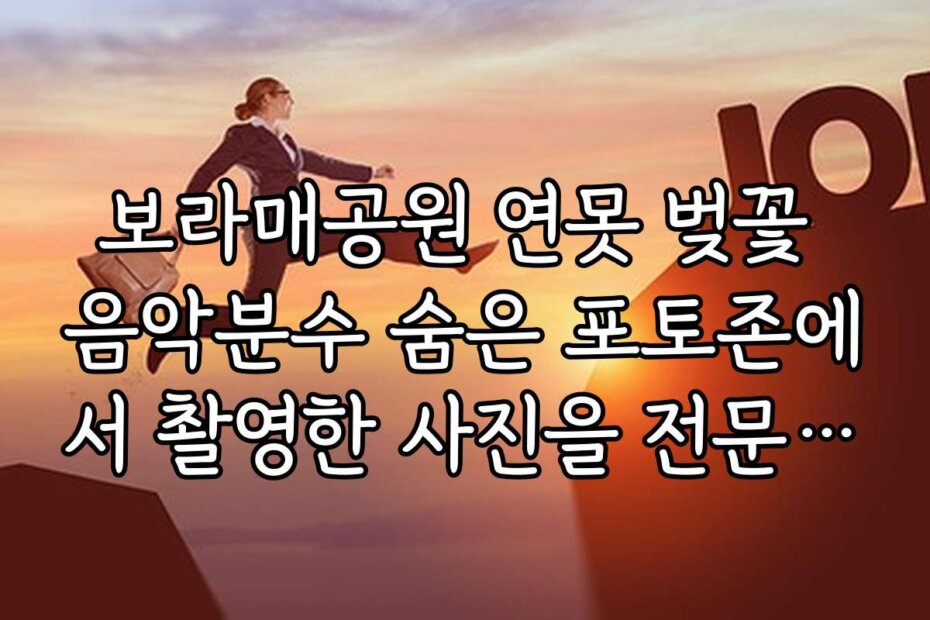 보라매공원 연못 벚꽃 음악분수 숨은 포토존에서 촬영한 사진을 전문가처럼 보이게 하는 후처리 방법
