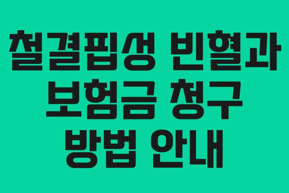 철결핍성 빈혈과 보험금 청구 방법 안내