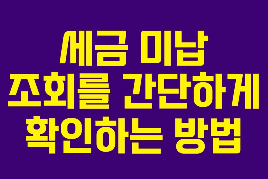 세금 미납 조회를 간단하게 확인하는 방법