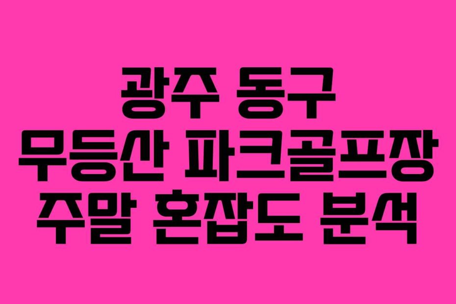광주 동구 무등산 파크골프장 주말 혼잡도 분석