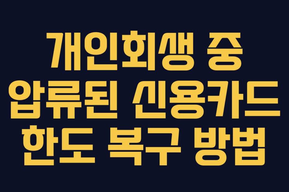 개인회생 중 압류된 신용카드 한도 복구 방법