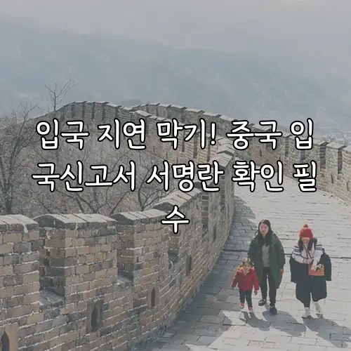 입국 지연 막기! 중국 입국신고서 서명란 확인 필수