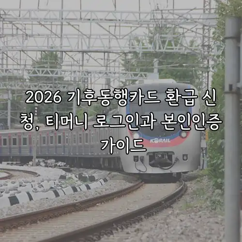 2026 기후동행카드 환급 신청, 티머니 로그인과 본인인증 가이드