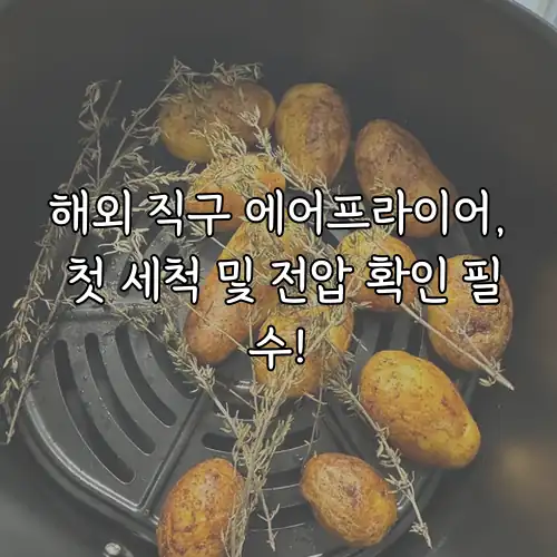 해외 직구 에어프라이어, 첫 세척 및 전압 확인 필수!