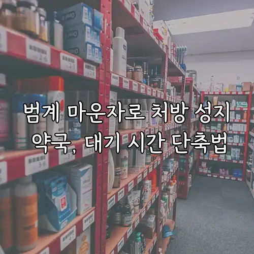 범계 마운자로 처방 성지 약국, 대기 시간 단축법