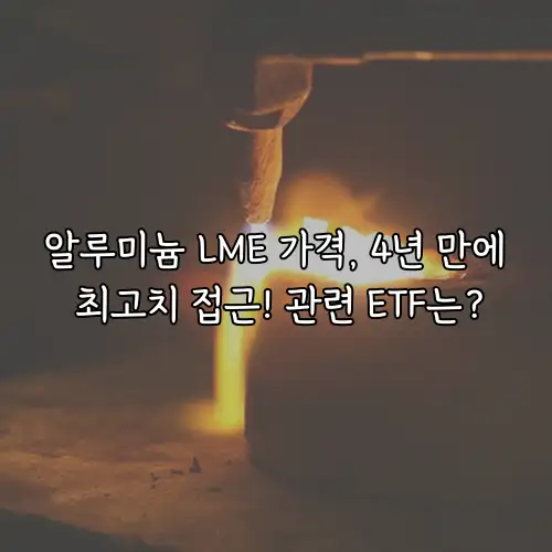 알루미늄 LME 가격, 4년 만에 최고치 접근! 관련 ETF는?