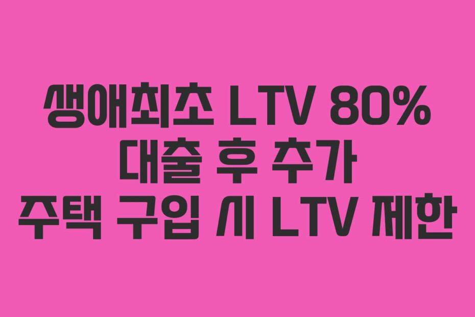 생애최초-LTV-80%-대출-후-추가-주택-구입-시-LTV-제한
