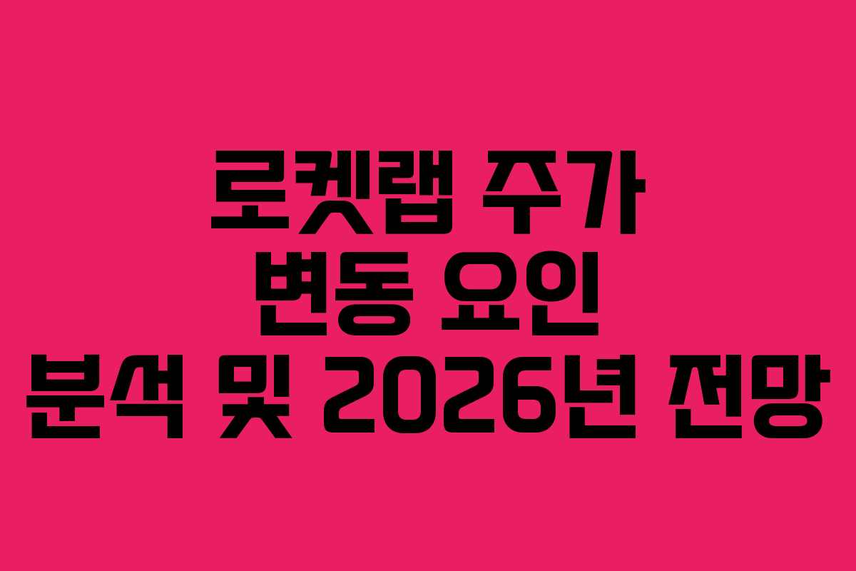 로켓랩 주가 변동 요인 분석 및 2026년 전망
