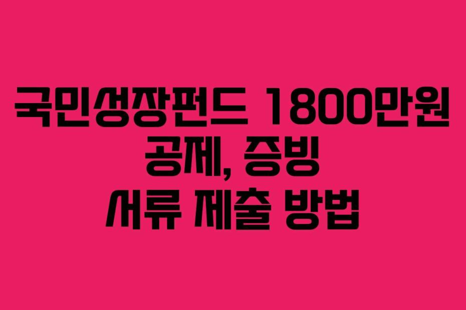국민성장펀드-1800만원-공제,-증빙-서류-제출-방법