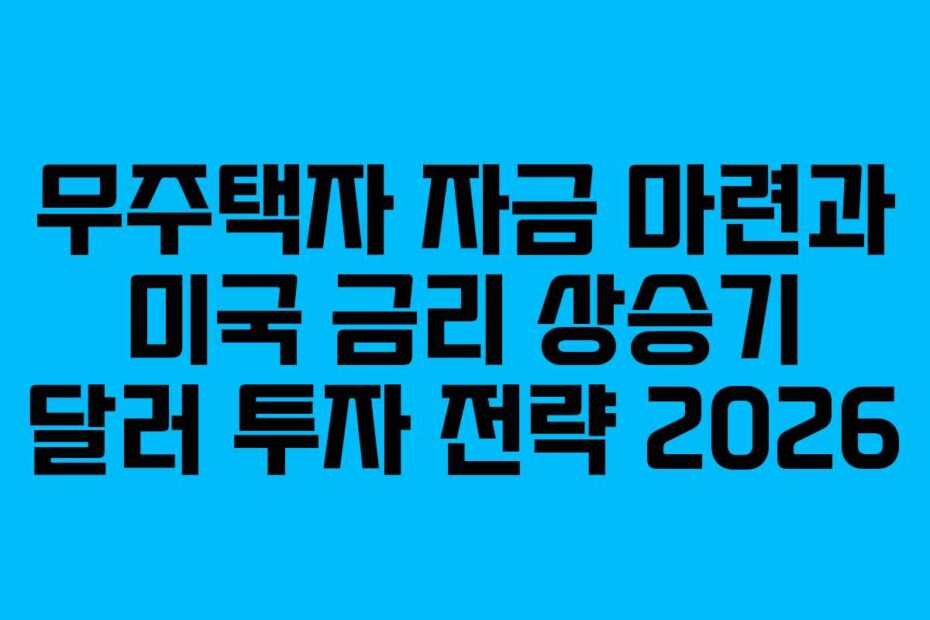 무주택자-자금-마련과-미국-금리-상승기-달러-투자-전략-2026