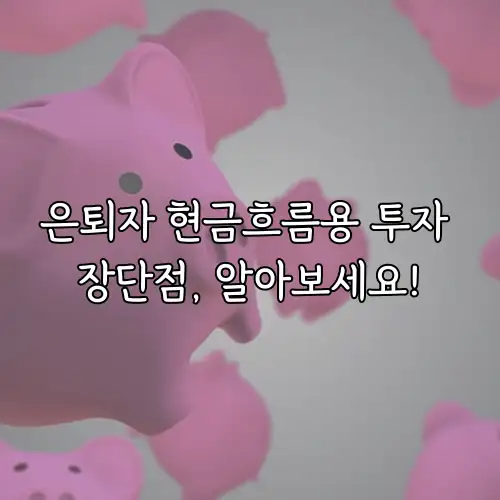 은퇴자 현금흐름용 투자 장단점, 알아보세요!