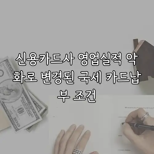 신용카드사 영업실적 악화로 변경된 국세 카드납부 조건